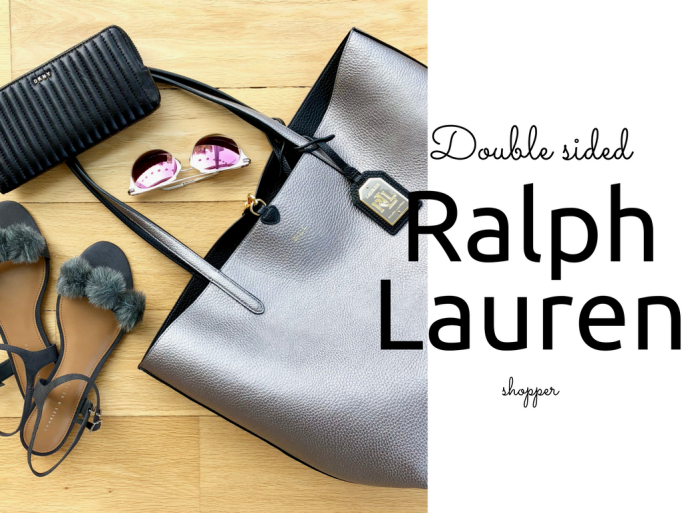 Lauren Ralph Lauren black/grey metallic tote bag blog Findianlife
